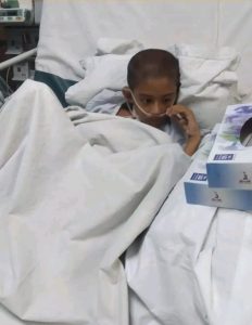 A patient in a hospital